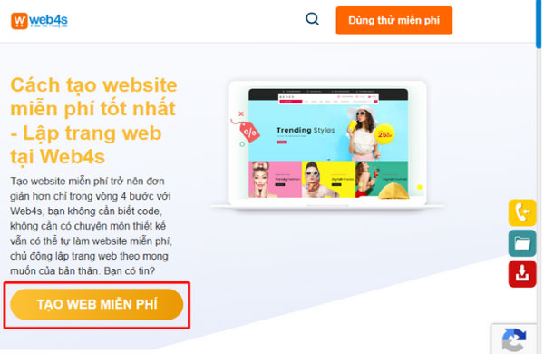 Hướng dẫn tạo website dùng thử miễn phí